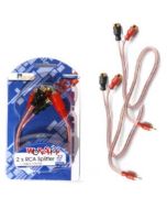 Aerpro WK2221 2 Pieces 1M/2F RCA Splitter Clear 